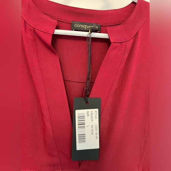 Unworn wine coloured empire waist dress. - Picture 2 of 5